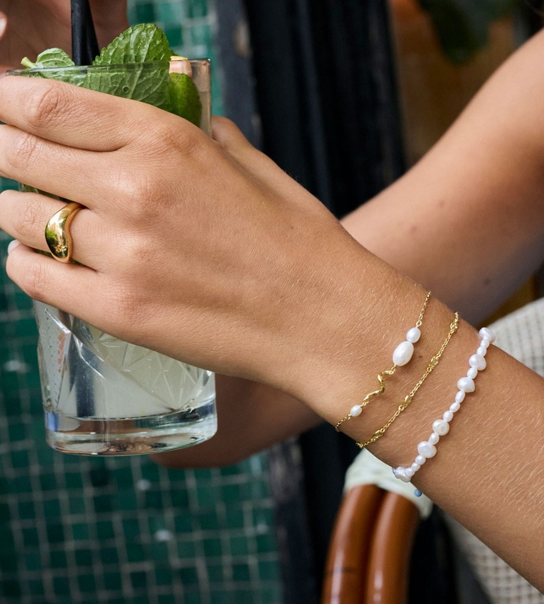 Enamel Copenhagen pearl bracelets